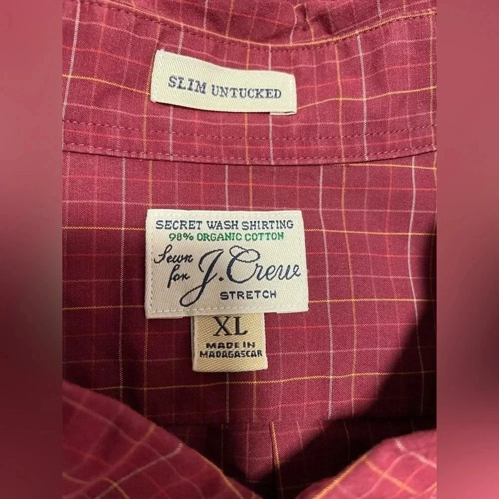 J. Crew Mens Slim Untucked 98% Organic Cotton size XL Shirt